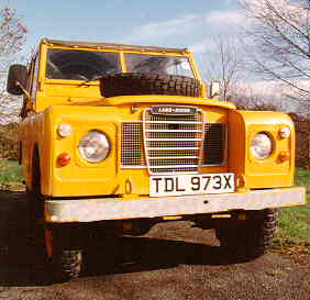 A great big yellow Land-Rover